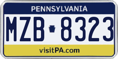 PA license plate MZB8323