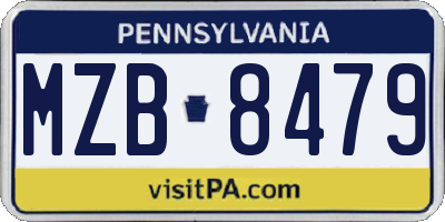 PA license plate MZB8479