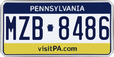 PA license plate MZB8486