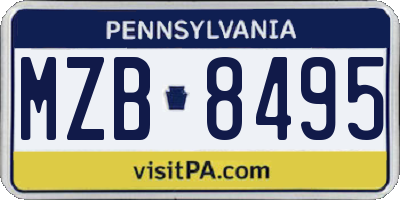 PA license plate MZB8495