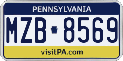 PA license plate MZB8569