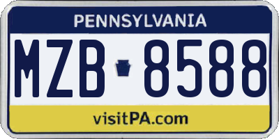 PA license plate MZB8588