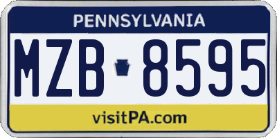 PA license plate MZB8595