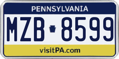 PA license plate MZB8599