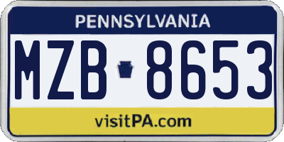 PA license plate MZB8653