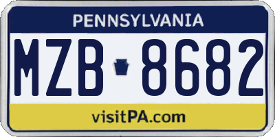 PA license plate MZB8682