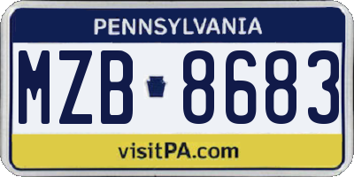 PA license plate MZB8683