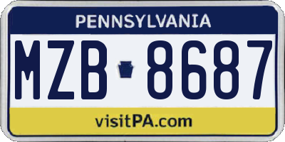 PA license plate MZB8687
