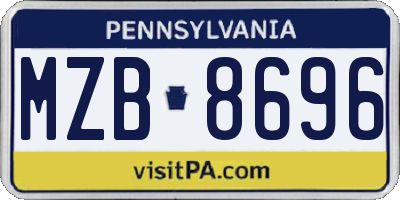PA license plate MZB8696
