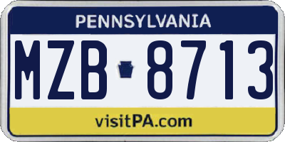 PA license plate MZB8713