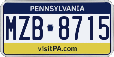 PA license plate MZB8715