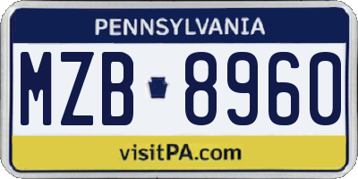 PA license plate MZB8960