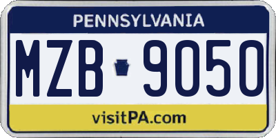 PA license plate MZB9050