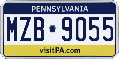 PA license plate MZB9055