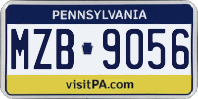 PA license plate MZB9056