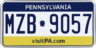 PA license plate MZB9057