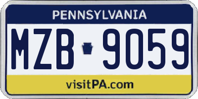 PA license plate MZB9059
