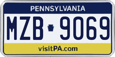 PA license plate MZB9069