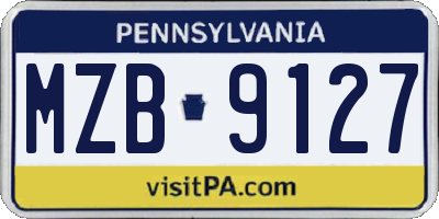 PA license plate MZB9127