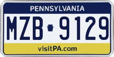 PA license plate MZB9129