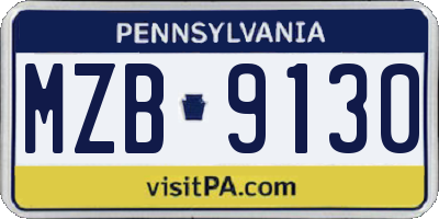PA license plate MZB9130