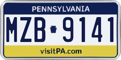 PA license plate MZB9141