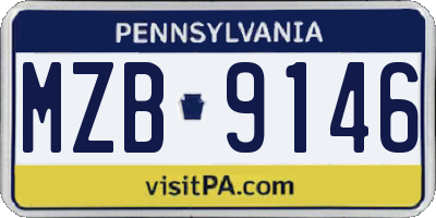 PA license plate MZB9146
