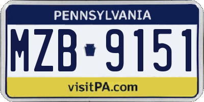 PA license plate MZB9151