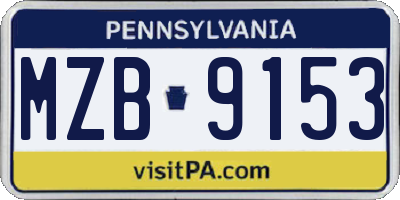 PA license plate MZB9153
