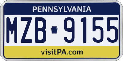 PA license plate MZB9155