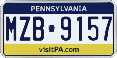 PA license plate MZB9157