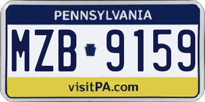 PA license plate MZB9159