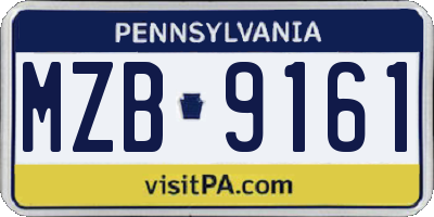 PA license plate MZB9161