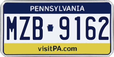 PA license plate MZB9162