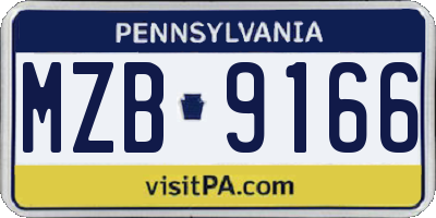 PA license plate MZB9166