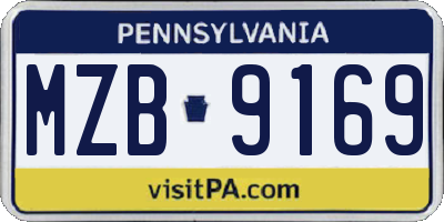 PA license plate MZB9169