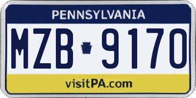 PA license plate MZB9170