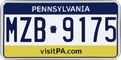 PA license plate MZB9175