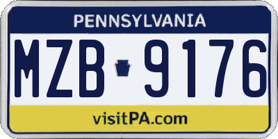 PA license plate MZB9176