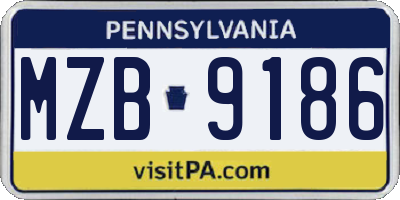 PA license plate MZB9186