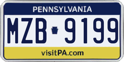 PA license plate MZB9199