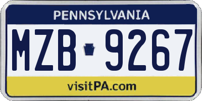 PA license plate MZB9267