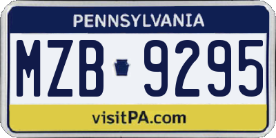 PA license plate MZB9295