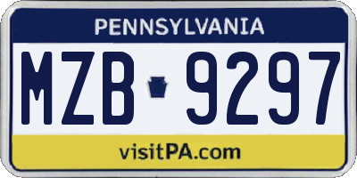 PA license plate MZB9297