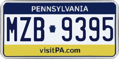PA license plate MZB9395