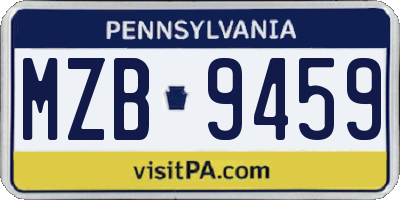 PA license plate MZB9459