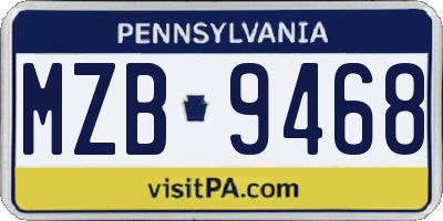 PA license plate MZB9468