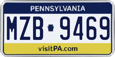 PA license plate MZB9469