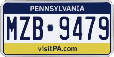 PA license plate MZB9479