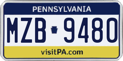 PA license plate MZB9480